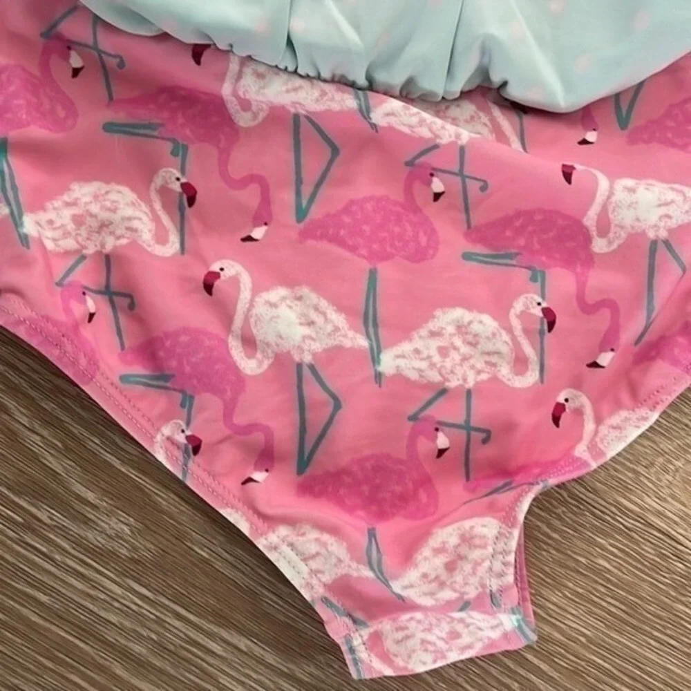 Matilda Jane Enchanted Garden Flamingo One Piece Swimsuit Girls Size 6